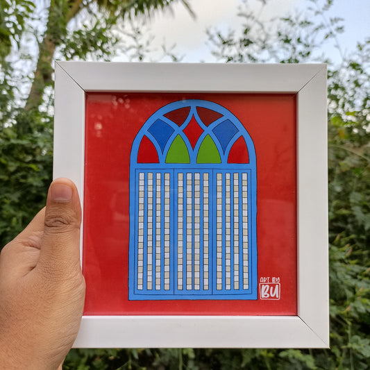 Windows of Goa (Red) Artwork, Framed