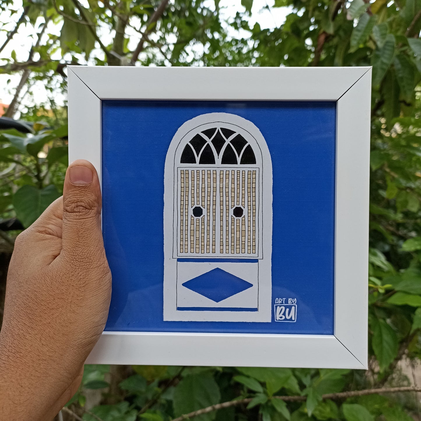 Windows of Goa (Blue) Artwork, Framed