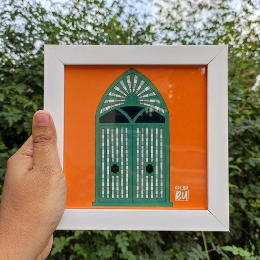 Windows of Goa (Orange) Artwork, Framed