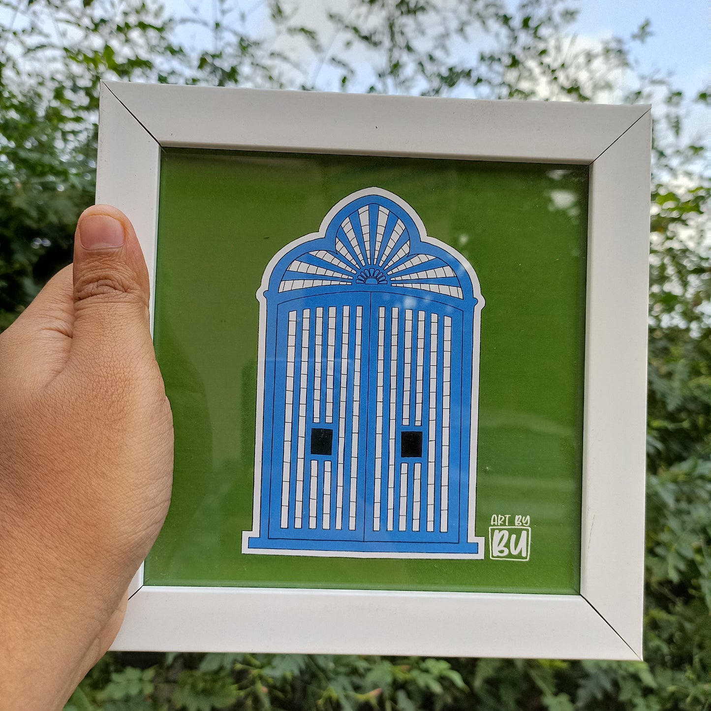 Windows of Goa (Green) Artwork, Framed